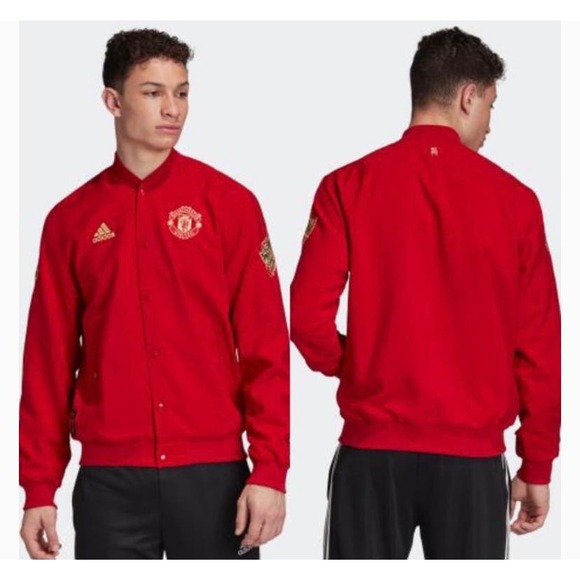 "Adidas Manchester United CNY Bomber Jacket - Red - Size S - Men's 165" - Picture 1 of 11